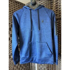Mens Spyder Active Pullover Hoodie Size Small Blue/Black Heathered Performance